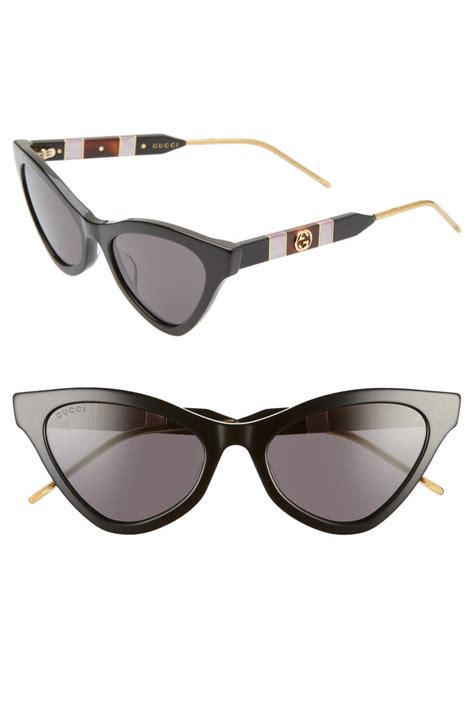 gucci cat-eye plastic metal sunglasses|Gucci 55mm cat eye sunglasses.